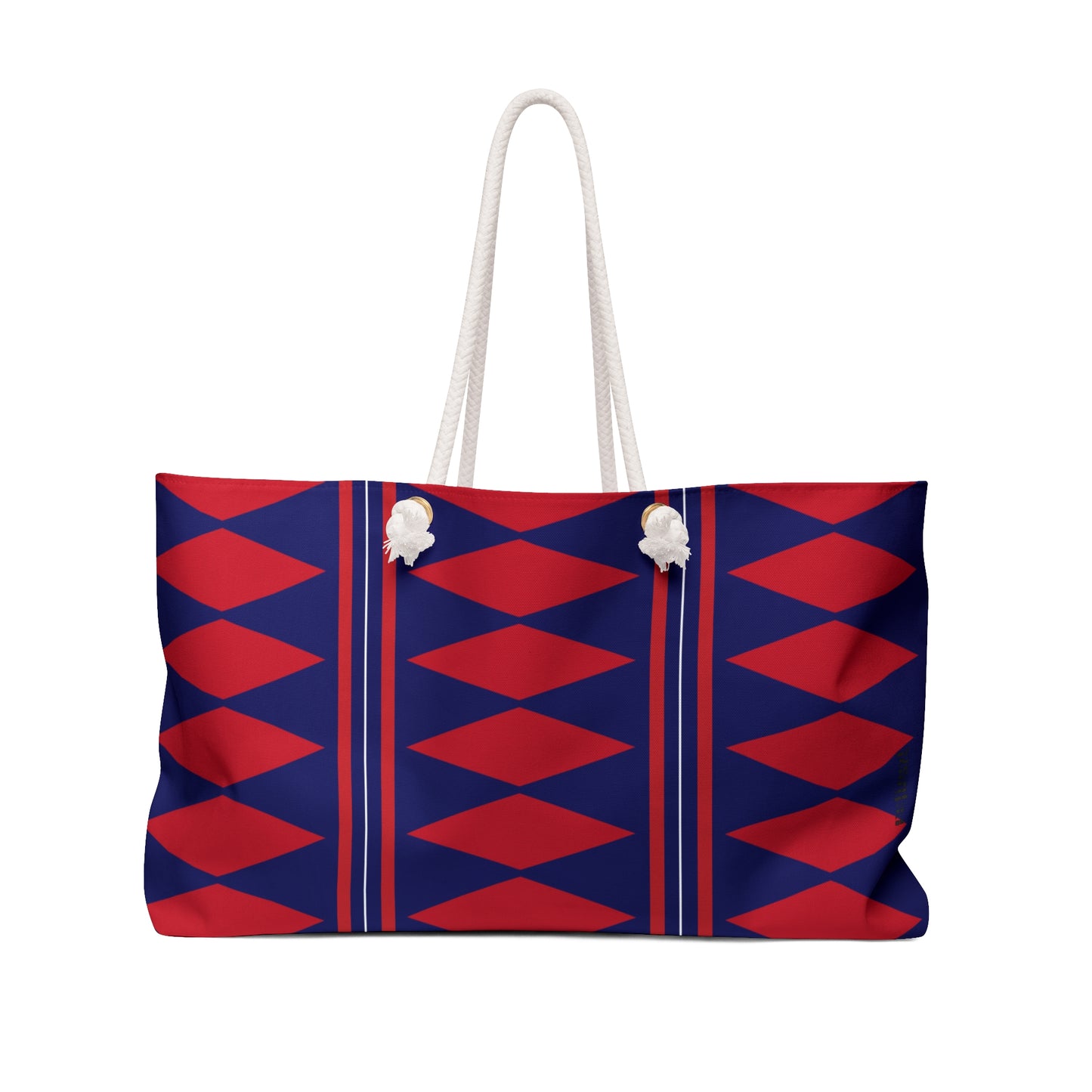 diamond weekend bag red and blue