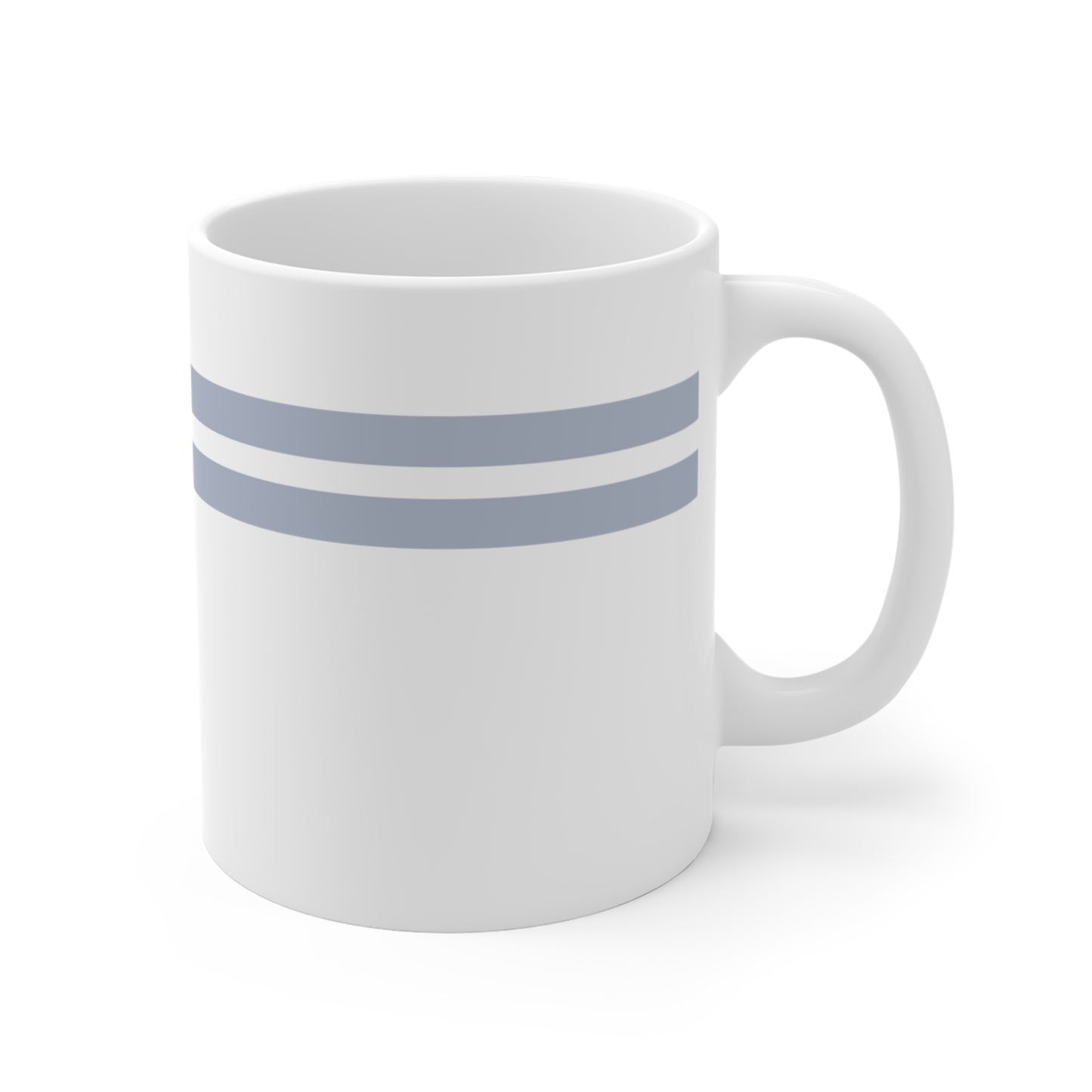 11 oz light blue striped mug