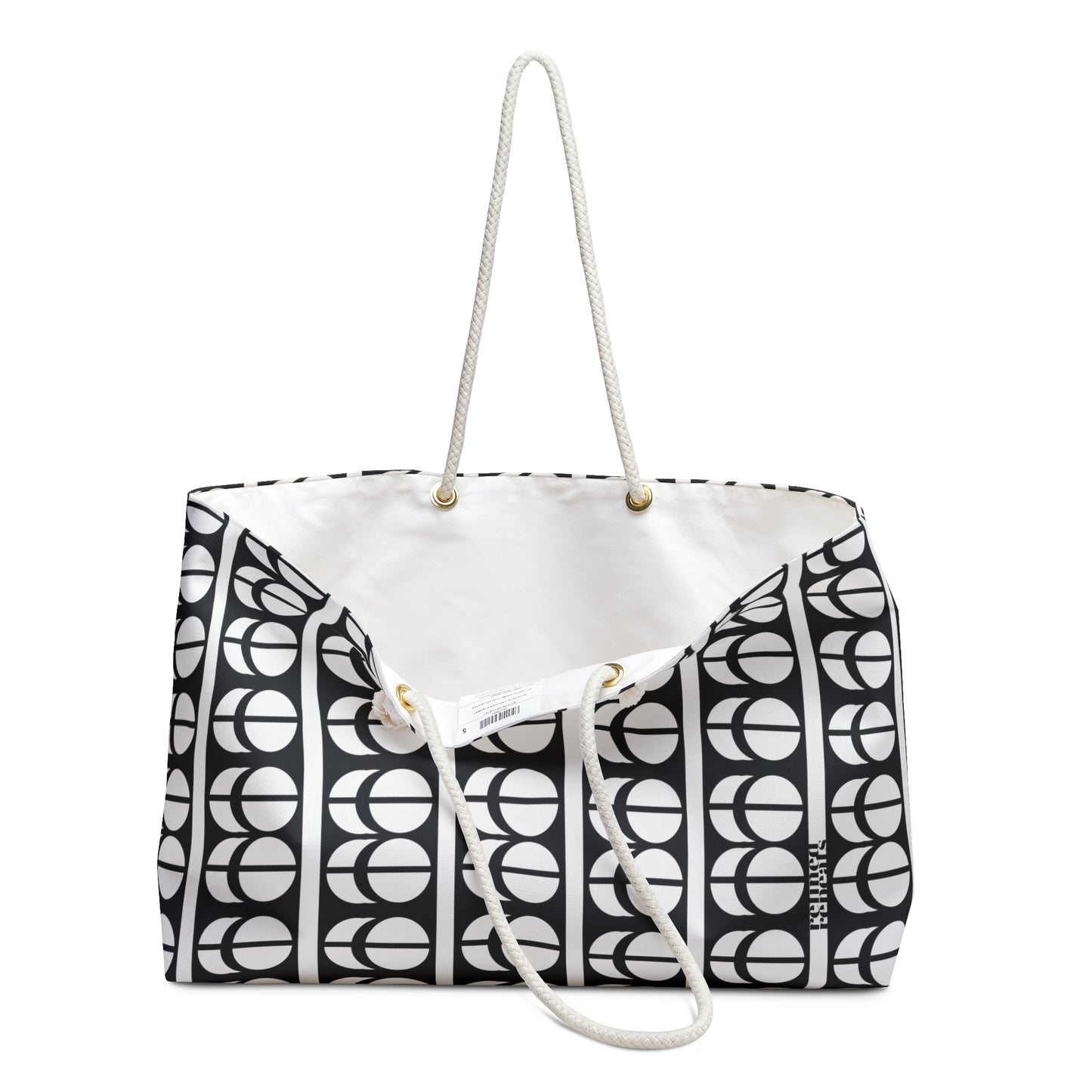 weekend bag black and cream