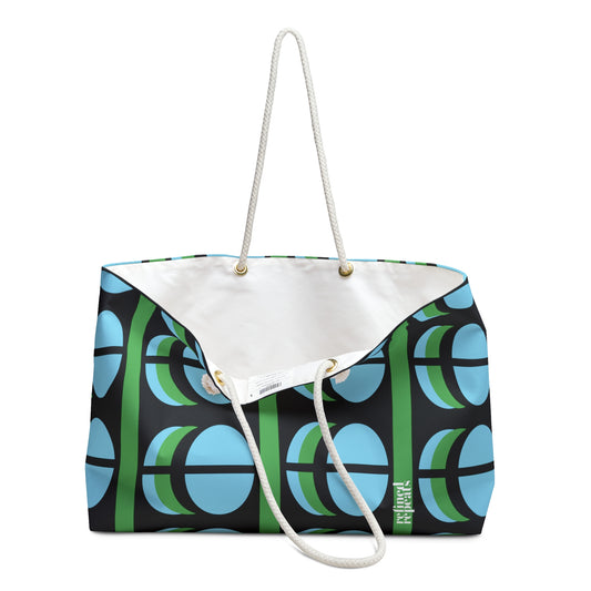 weekend bag blue and green large print