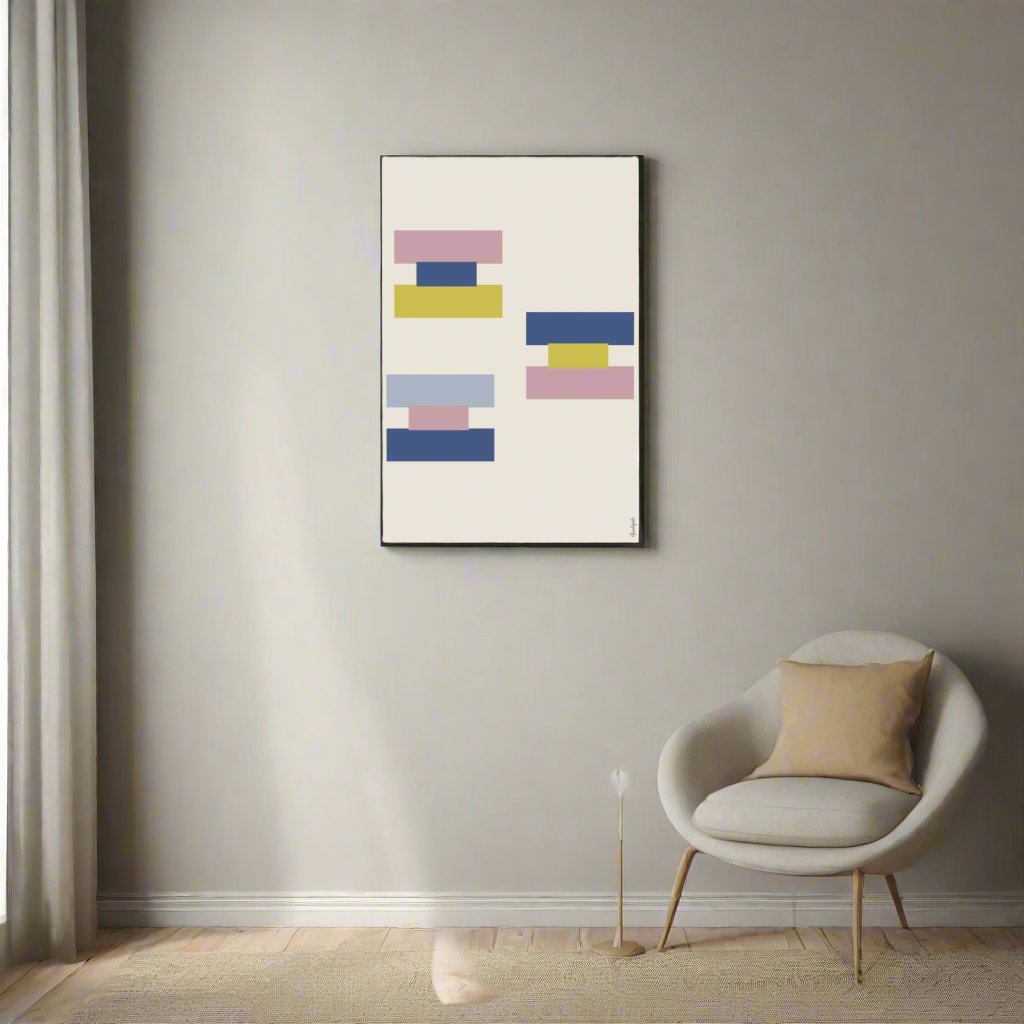 matte vertical poster with colorful art print