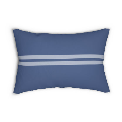 20"x14" rectangular lumbar pillow dark blue light blue stripes