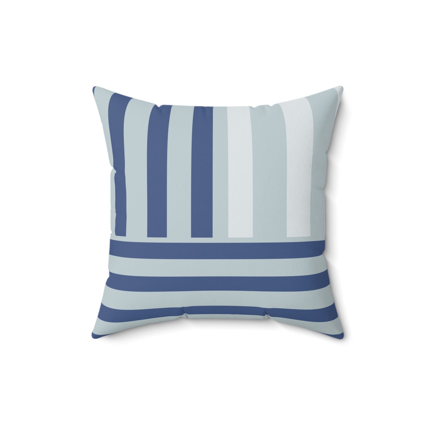 striped square pillow dark blue greenish blue and light gray