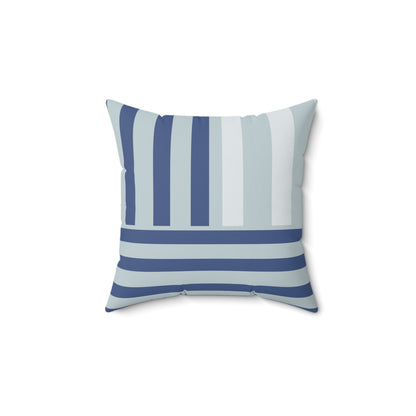 striped square pillow dark blue greenish blue and light gray