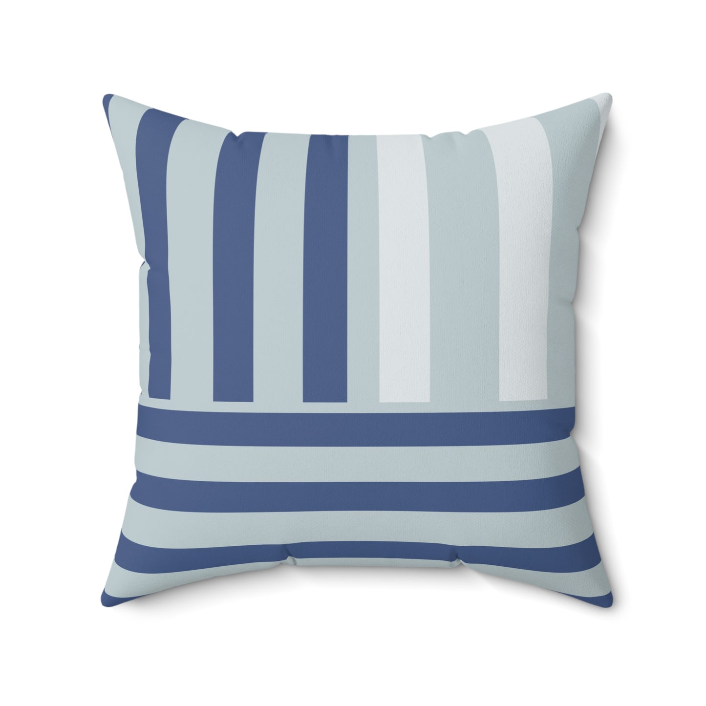 striped square pillow dark blue greenish blue and light gray