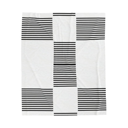 velveteen throw blanket with black and white checkered print