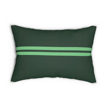 20"x14" rectangular lumbar pillow dark green light green stripes