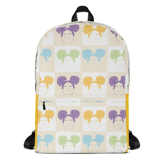 puffs and checkers backpack yellow bottom