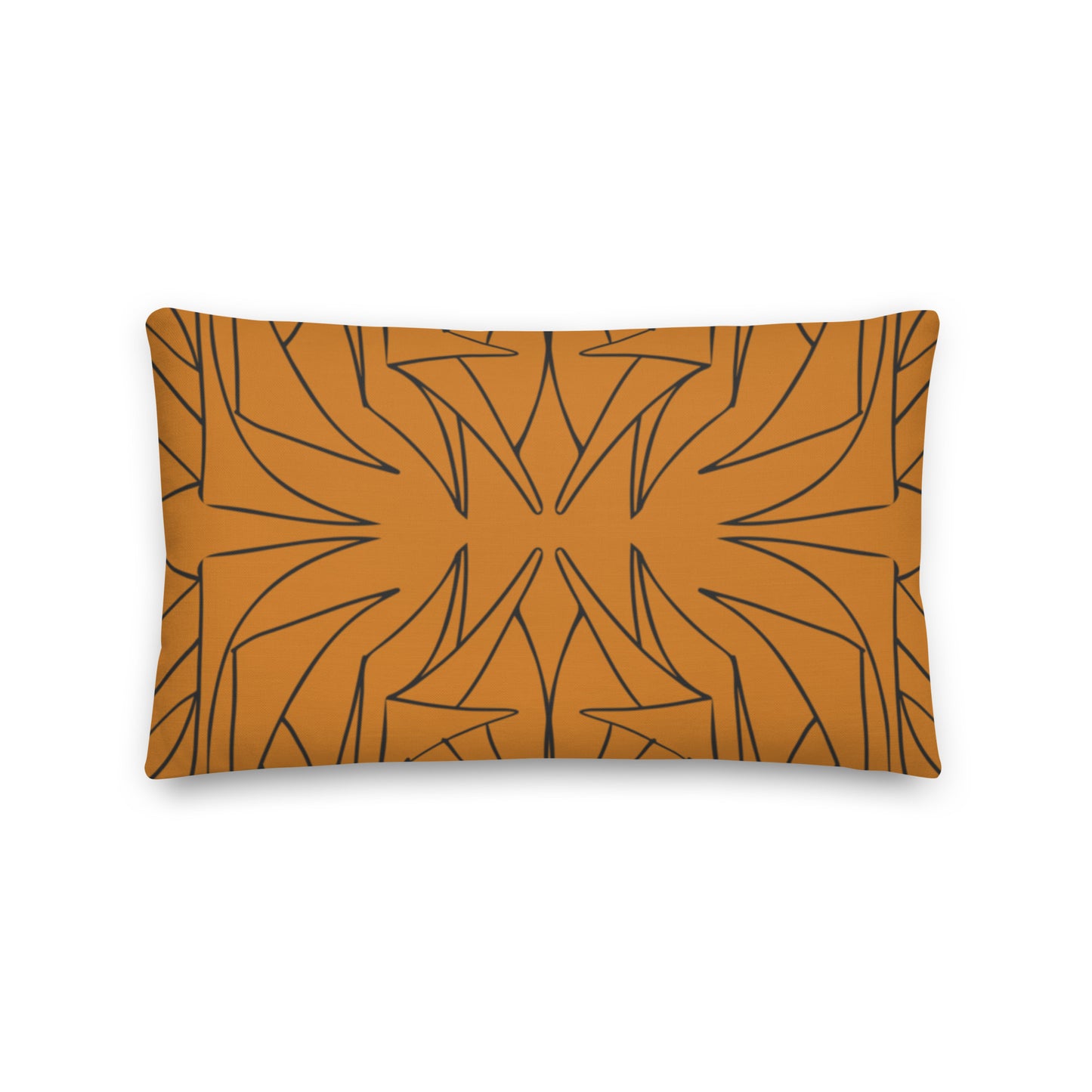 linear patterned pillow orange and black