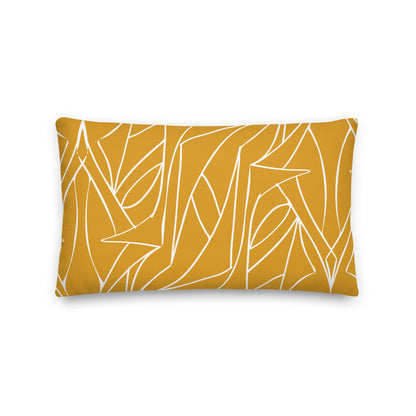 linear patterned pillow yellow