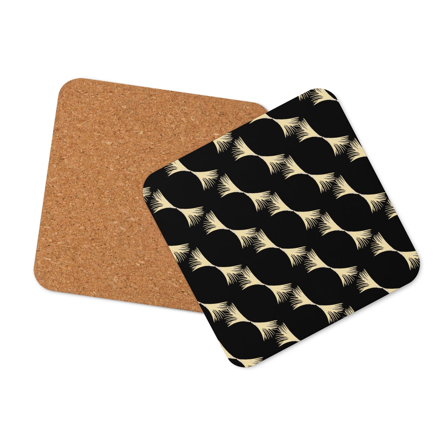 cork-back drink coaster black